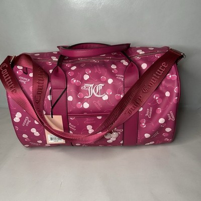 Juicy Couture Cherry on Top Weekender Raspberry Duffle Travel Bag