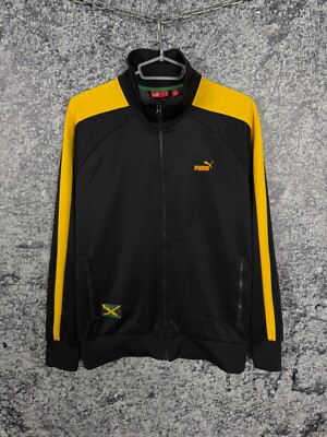 PUMA ピステ・ウィンドブレーカー イエロー/ブラック Men's Puma Jamaica Track Jacket Full Zip Streetwear Vintage