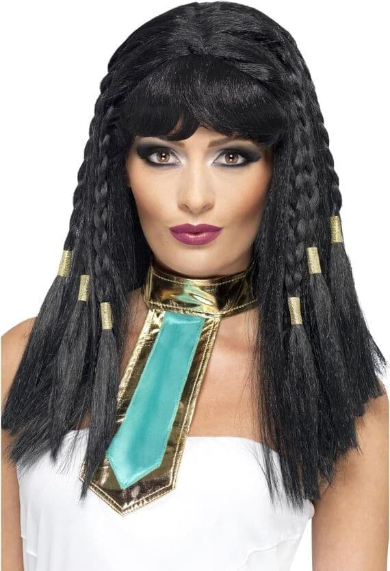 Ladies Cleopatra Black And Gold Wig