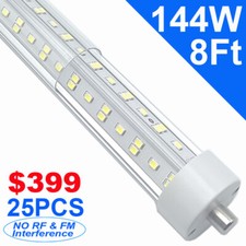 T8 8FT Ballast Bypass FA8 Single Pin Led Tube Light Bulbs 144W 6500K Cold White