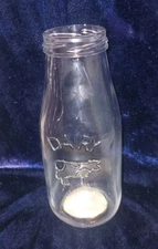 Small Ashland Dairy Cow Half Pint Milk Bottle Screw Top 