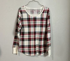 Old Navy Women’s Large Multicolored Plaid Scoop Neck Long Sleeve Pajama Top