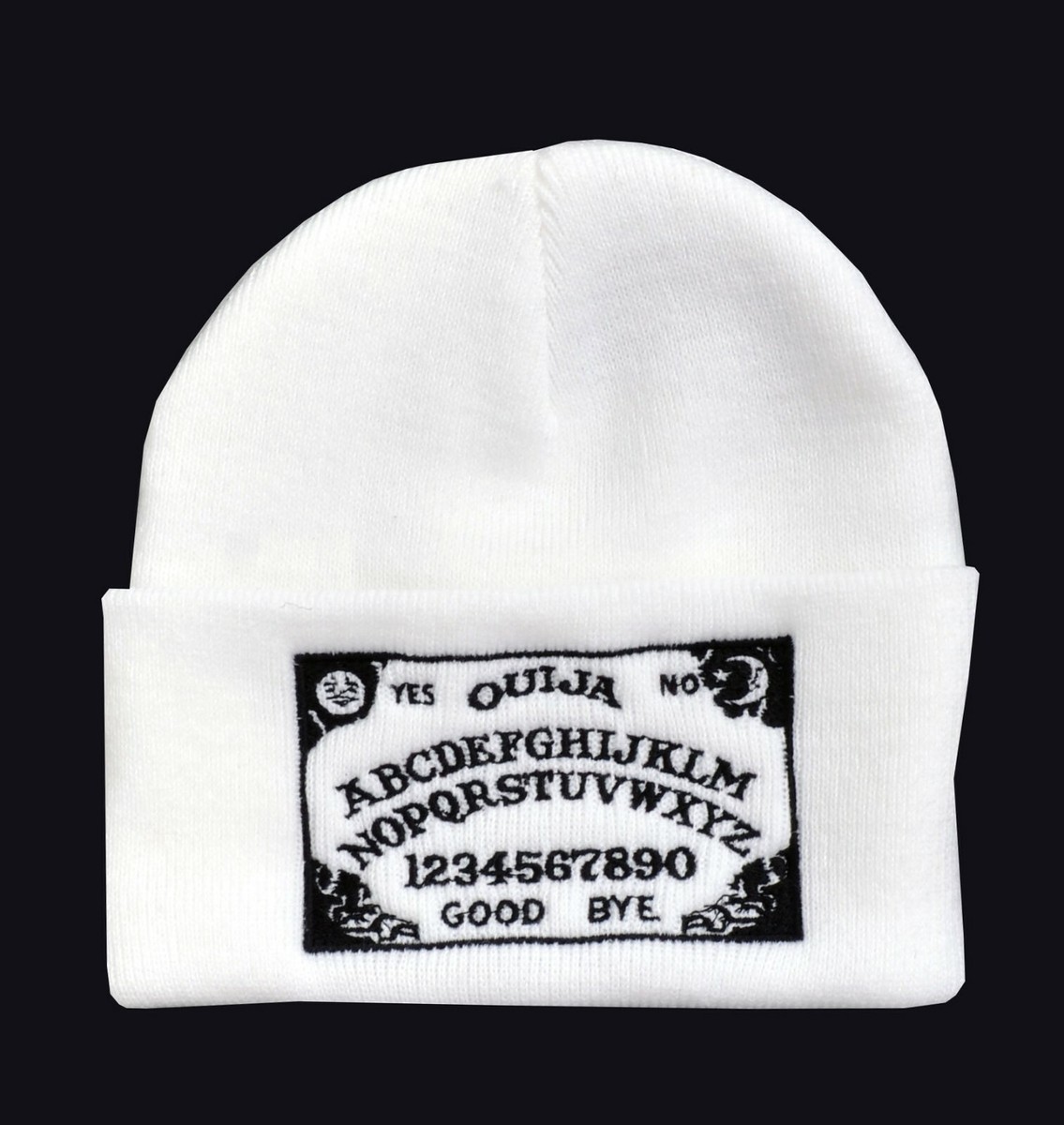 OUIJA BOARD BEANIE HAT EMBROIDERED WITCH GOTH GOTHIC GRUNGE OCCULT