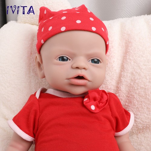 IVITA 19" Full Silicone Reborn Baby Girl Doll Friendly Lifelike for Kids Gift - Afbeelding 7 van 12