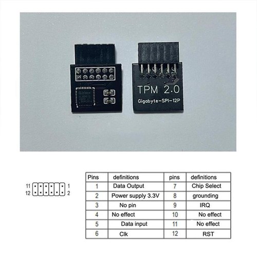 ☮Tpm2.0 Security Module Supports Multi-brand Motherboards 20-1pin 12 14 18 - Afbeelding 7 van 18