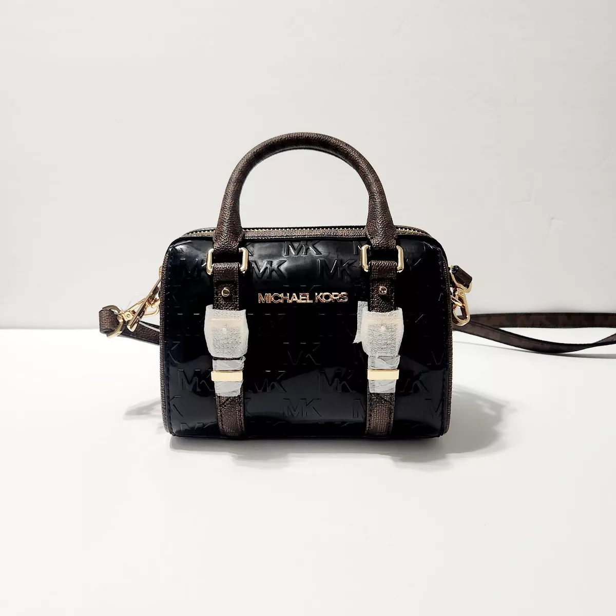 Michael Kors Bedford Legacy Extra Small MINI Duffle Crossbody Brown Black