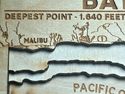SANTA MONICA BAY – LOS ANGELES CA 3 D WOOD MAP | WOOD CHART - Picture 9 of 12