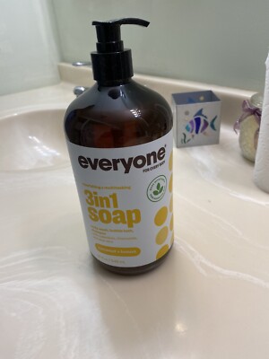 Everyone 3 In 1 Soap Coconut & Lemon 32 oz Body Wash,Bubble Bath,Shampoo