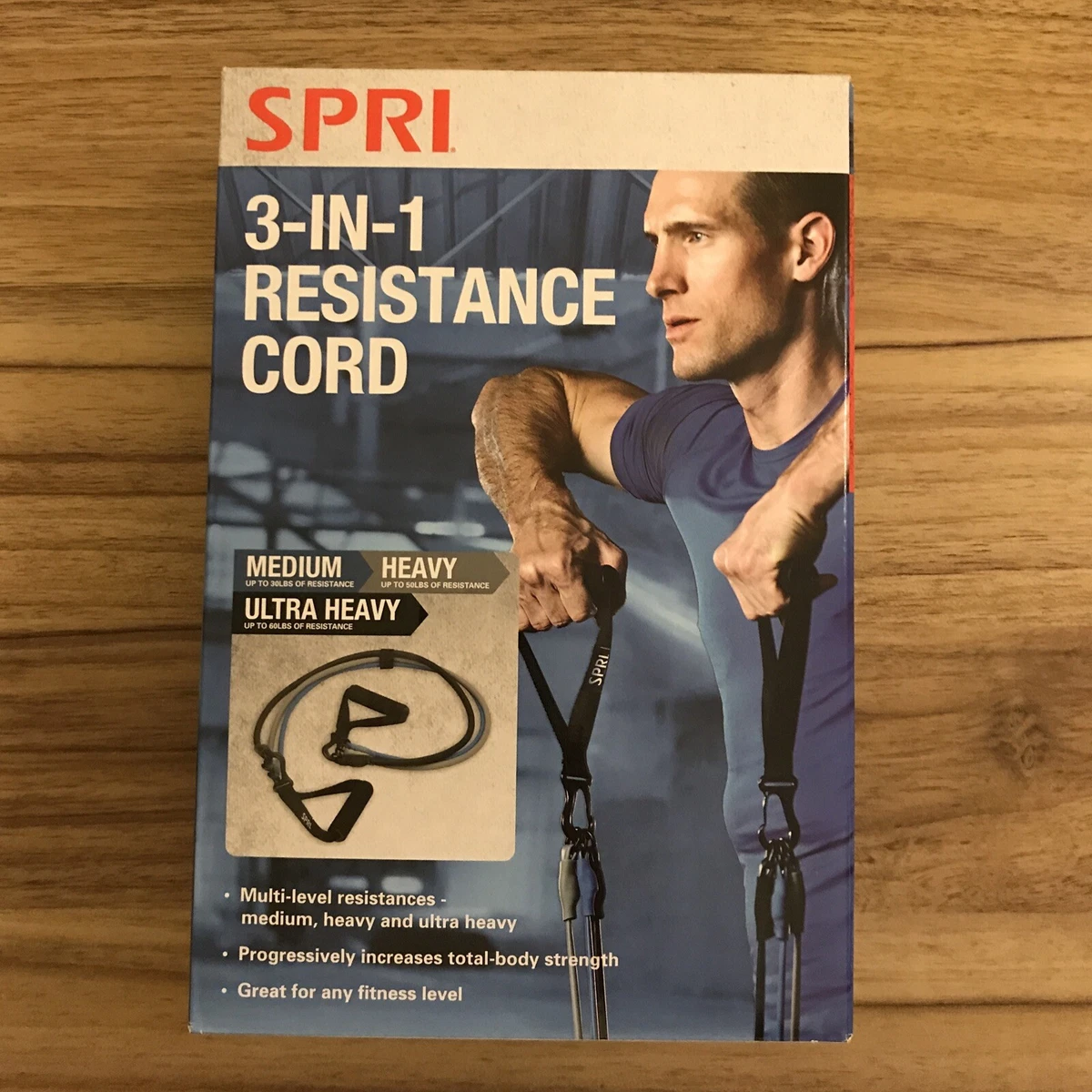 SPRI 3 in 1 Resistance Bands Multi level Workout Medium Heavy