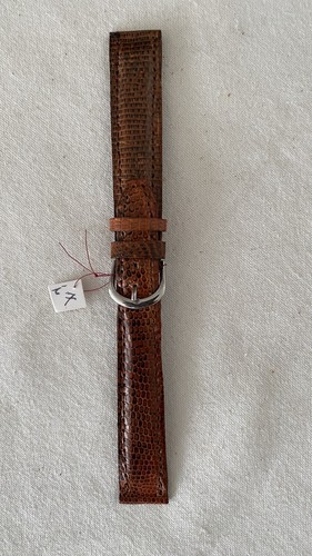 Bracelet Montre En Cuir Véritable Peau D'iguane - Marron Clair, Largeur 20 Mm