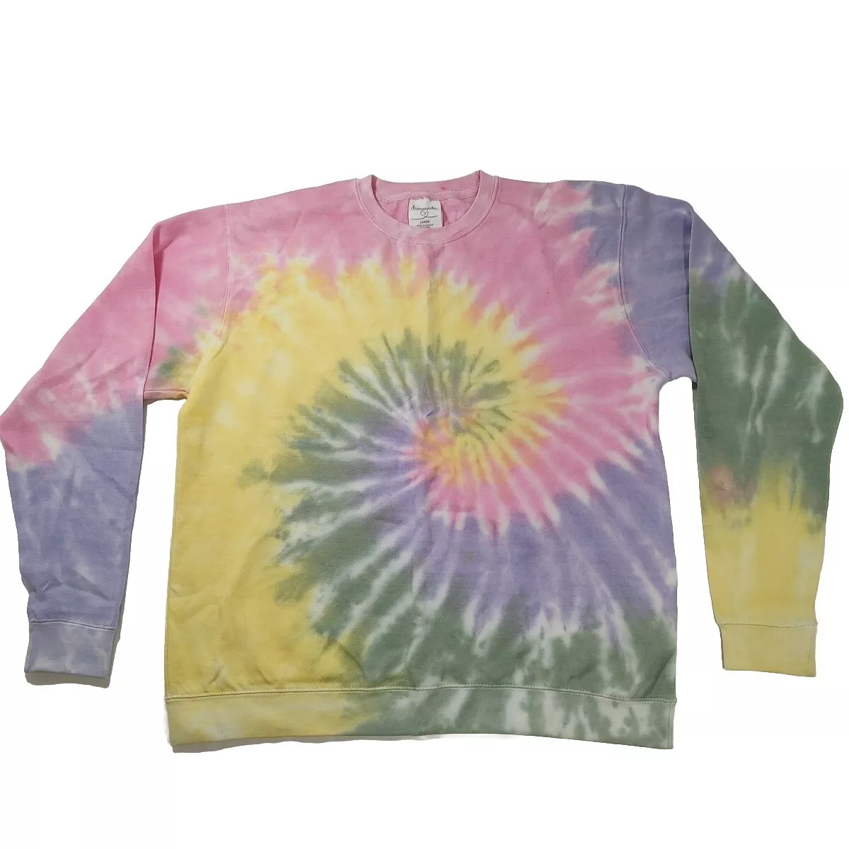 Dreamsicle Sweatshirt Women Large Tie Dye Pullover Colorful Hippie