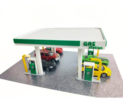 Tankstelle Diorama Bausatz Maßstab 1:60 - 1:64 - Miniaturauto Modell Tankstelle 1/64