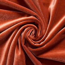 Rust Color Stretch Velvet Sewing Fabric 2 yd 60" Polyester/Spandex