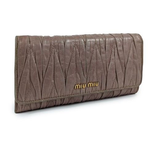 Authentic MIU MIU women's pink leather wallet