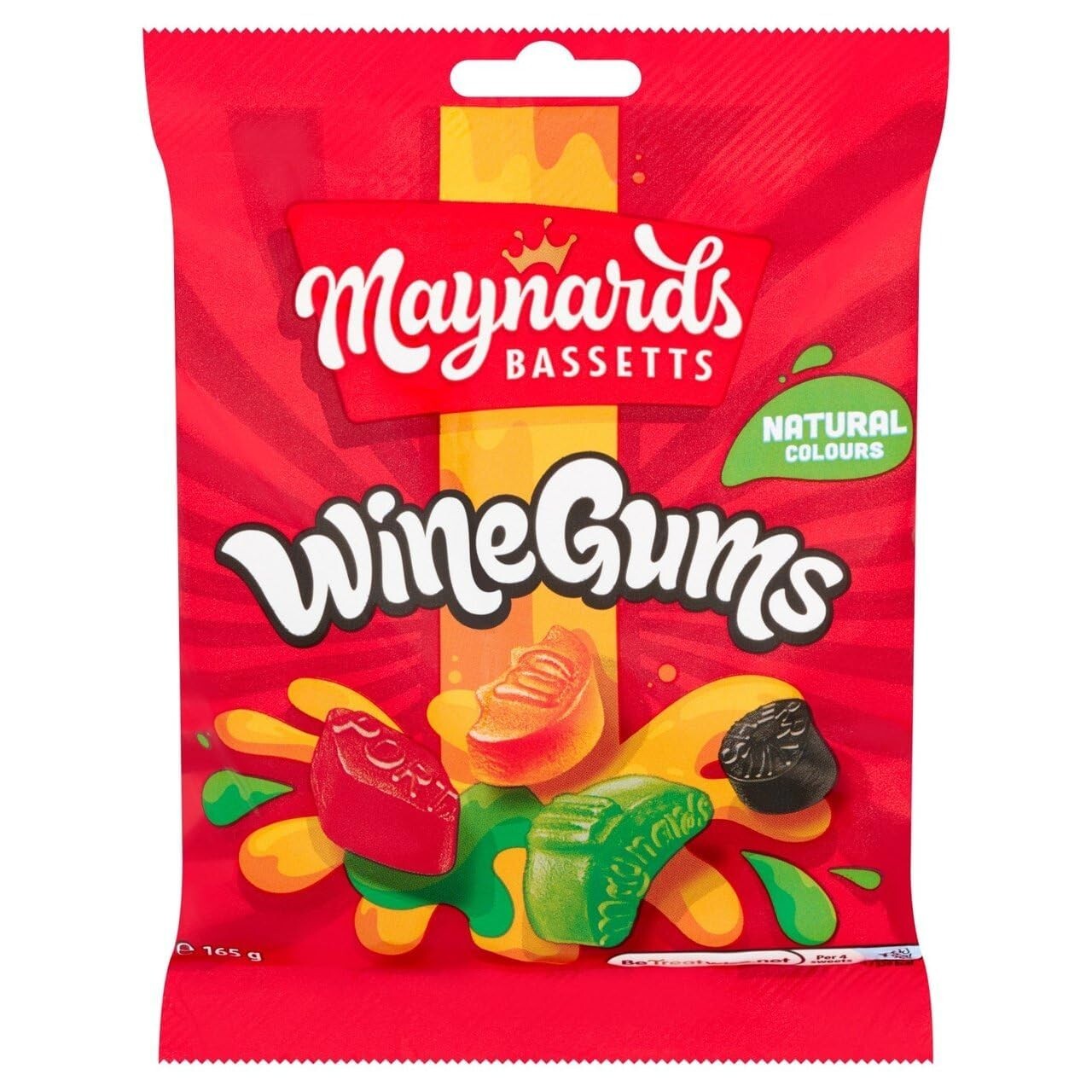 Sweet and Chewy Wine Gums - 165g Each, 12 Pack of Natural Fruit Gummies