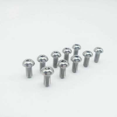 10Pcs Titanium Ti Water Bottle Cage M5x12mm Bolt Button Head Allen Key Screw