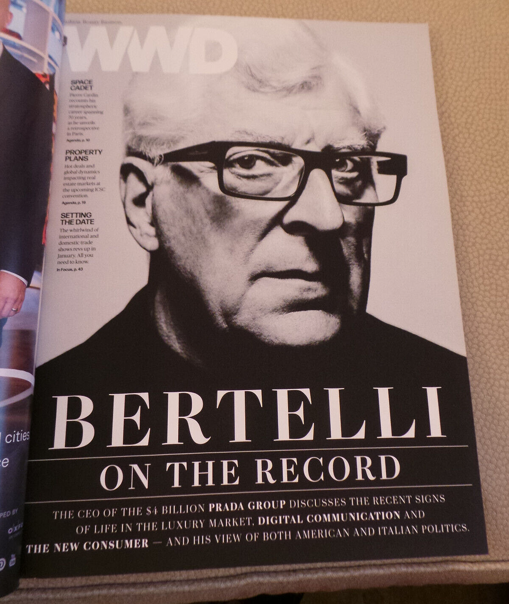WWD Magazine Patrizio Bertelli Prada CEO; Pierre Cardin; Trade Shows Nov  2016 F