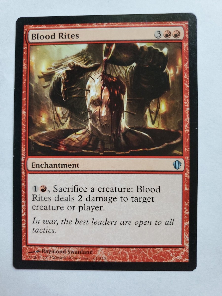 MTG Magic The Gathering Card Blood Rites Enchantment Red Commander 2013 |  eBay