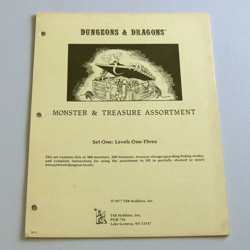 Dungeons & Dragons Monster & Treasure Assortment Set One Levels 1-3 1977 9011 - Picture 1 of 13