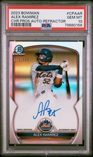 2023 Bowman Alex Ramirez CPA-AR Refractor Auto /499 PSA 10 | New York Mets