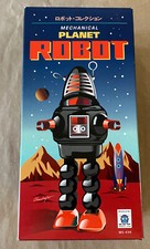 Planet Robot Black Tin Wind-Up 8.5 Schylling MS-430 - Not Working