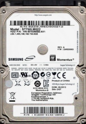 ST750LM022 HN-M750MBB/AV1 F/W: 2AR20003 Samsung 750GB | eBay