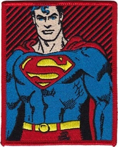 Superman Standing Figure Stripes Embroidered Licensed Patch NEW UNUSED #0099