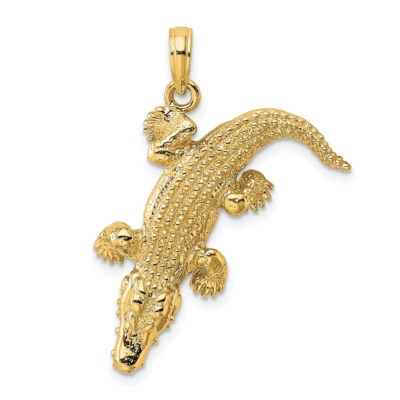 14K Yellow Gold 3-D Alligator w/Moveable Mouth Charm