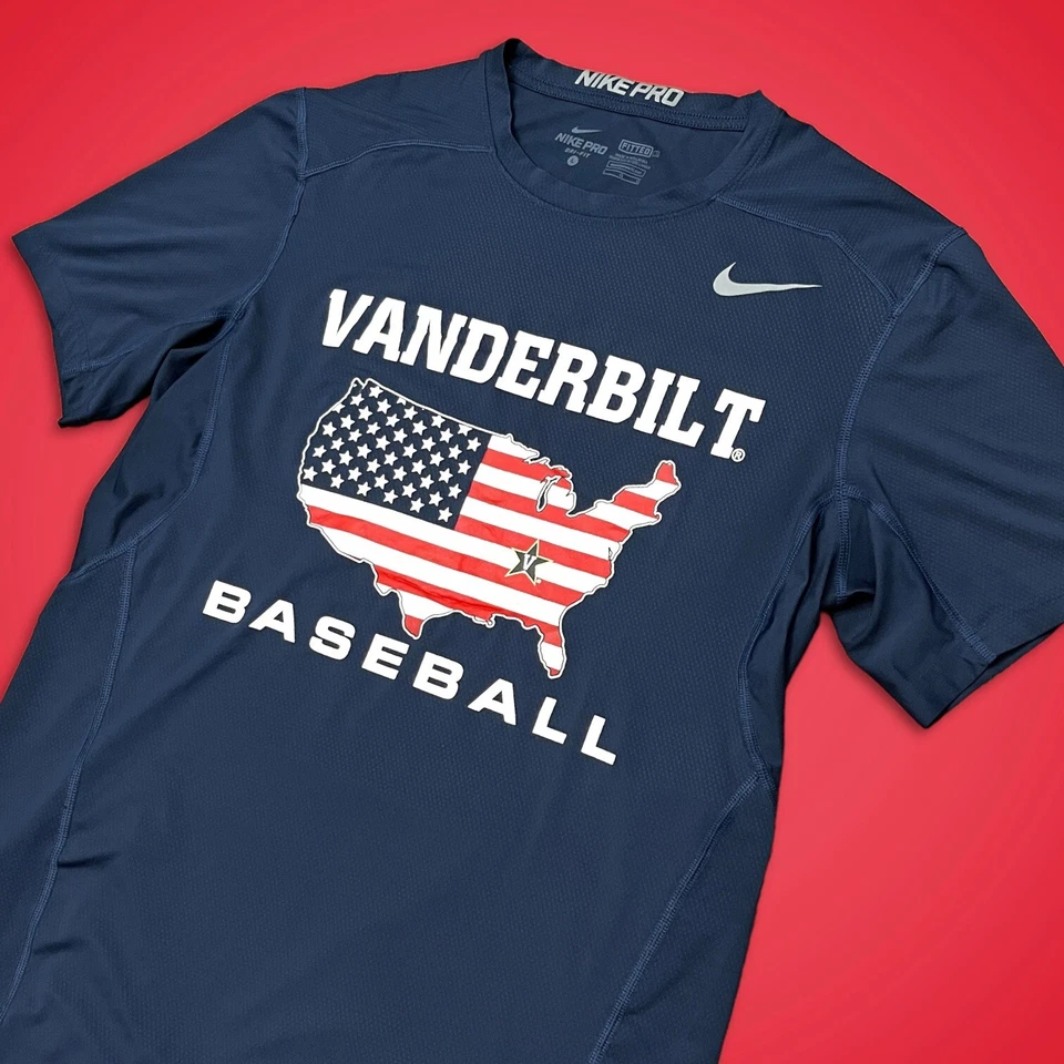 Nike Vanderbilt Commodores Baseball Shirt Flag Jersey Game Used Team Issued Sz L - Image 3 of 4