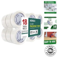 Clear Packing Tape  18 Rolls 1170 Yards - Ideal for Shipping  Moving