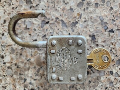 Vintage Master Lock Padlock No. 77 Walking Lion Logo With