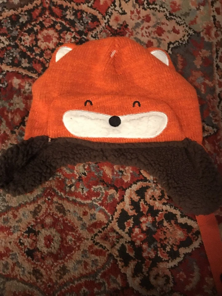 Gorro tejido peludo invierno bebé bebé zorro animal sombrero Foto 2 de 3