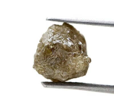 BIG ROUGH DIAMOND 3.38TCW GRAY YELLOW SPARKLING NATURAL POLYGON SHAPE FOR JEWEL
