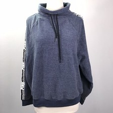 Victoria's Secret PINK MEDIUM Cowl Neck Blue Sweatshirt "Pink Logo" Pullover