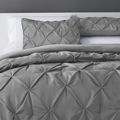 Bettwaschegarnituren Bettwasche Grey Pintuck Duvet Cover Sets