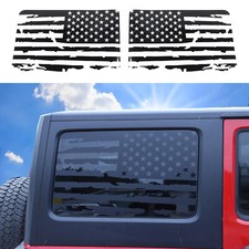 Hardtop Window Usa Distressed Flag Stickers For Jeep Wrangler 2011-18 Jku 4 Door