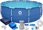 16in1 Best SWIMMING POOL 366cm 12FT Garden Round Frame Ground Pool + PUMP SET
