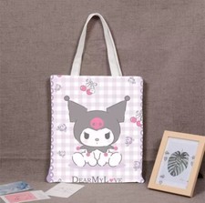 Sanrio Kuromi Canvas Zipper Bag Super Kawaii NEW