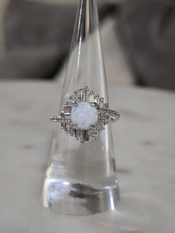Bomb Party October 2025 Ring Size 7 "From The First Spark"  Opal on Rhodium