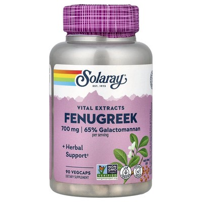 2 X Solaray, Vital Extracts, Fenugreek, 90 VegCaps