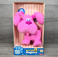 Vtg 1999 Blue  s Clues Magenta Soft Talking Plush Dog Puppy Fisher Price New 