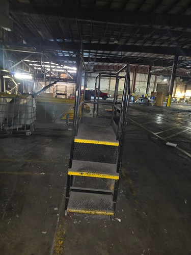 Rolling Platform Stairs 2 stairs bottom stp comes out 61"x23"1/2x 74" 
