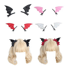 Bat Hair Clips for Halloween - Set of 6 Multicolor Bat Hair Clips - Portable and