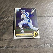 Dariel Lopez Signed IP Auto 2022 Bowman 1st Chrome #BCP-56 Pittsburgh Pirates