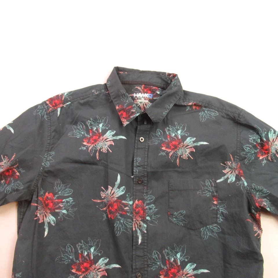 Camisa Tony Hawk Para Hombres 2XL Manga Corta Ligera Bolsillo Botón Delantero Negra Foto 3 de 4