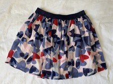 NWT Kate Spade New York Girl's Size 14 Dressy Skirt Blue Pink Hearts Lined