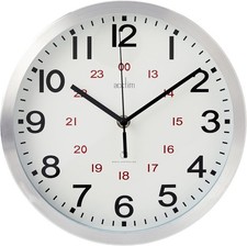Acctim 74457 Century Radio Controlled Wall Clock, Aluminium, white