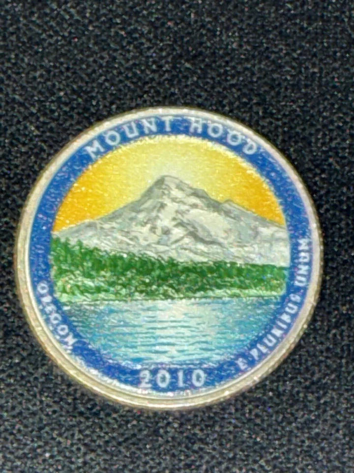 Mount Hood 2010d  America The Beautiful Colorized Washington Quarter UNC  - Image 3 of 4