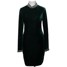 NLY One, Kleid, Größe: 40, Grün, Elasthan/Polyester, Einfarbig, Samt, Damen #VBa