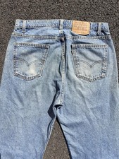 Vintage Levi s 505 Jeans Made In USA Orange Tab Light Blue Denim Size 36 X 32